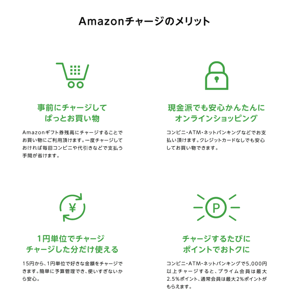 Amazonチャージのメリット